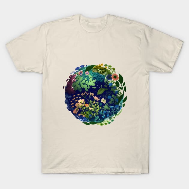 Green Earth, plantlover T-Shirt by A Floral Letter Capital letter A | Monogram, Sticker